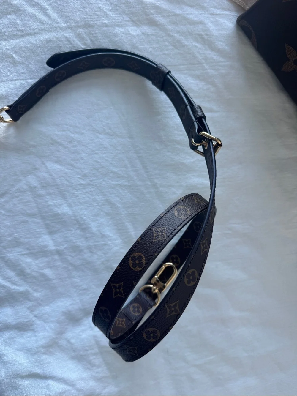 Louis Vuitton Dark Brown Monogram Satchel with Tan Accents